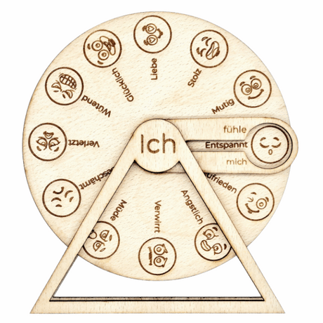 hölzernes Emotionenrad für Kinder zum Lernen und Ausdrücken ihrer Gefühle