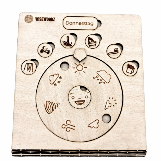 Mini-Tagesplaner für kleine Kinder mit Tagen, Gefühlen, Wetter und Routinen