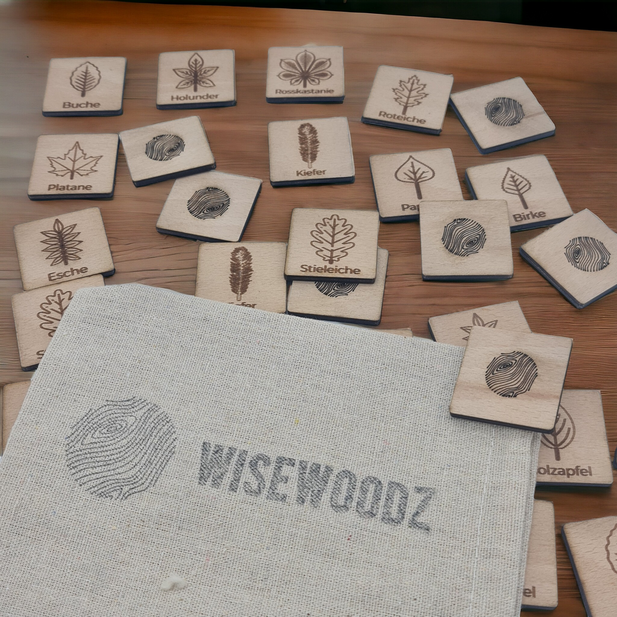 wisewoodz baum blätter memo spiele aus Holz