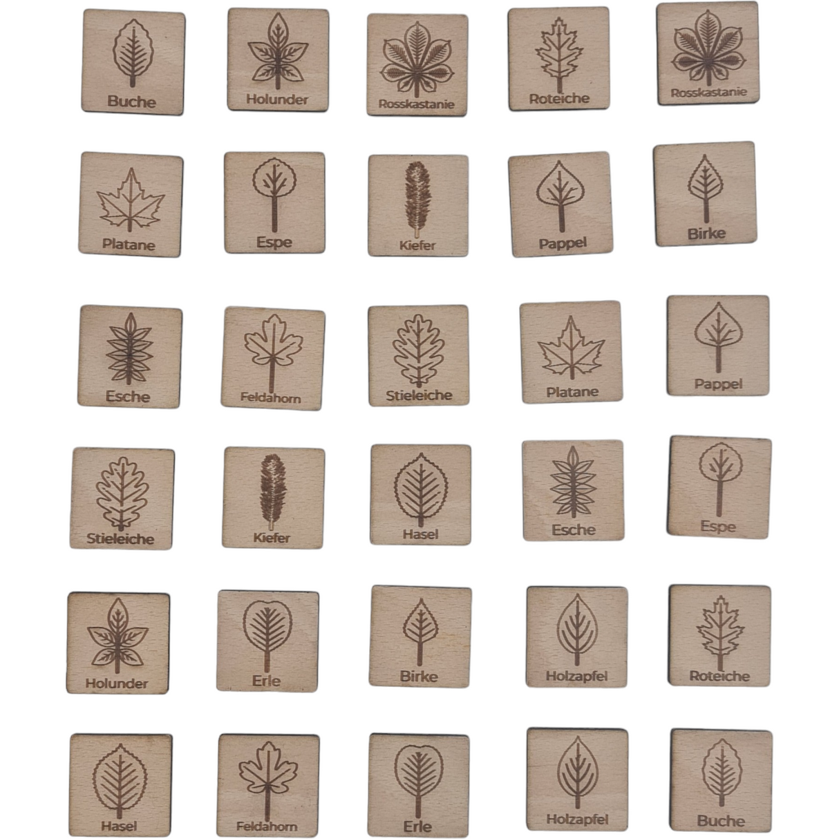 Wisewoodz Baumblätter-Memoriespiel aus Holz