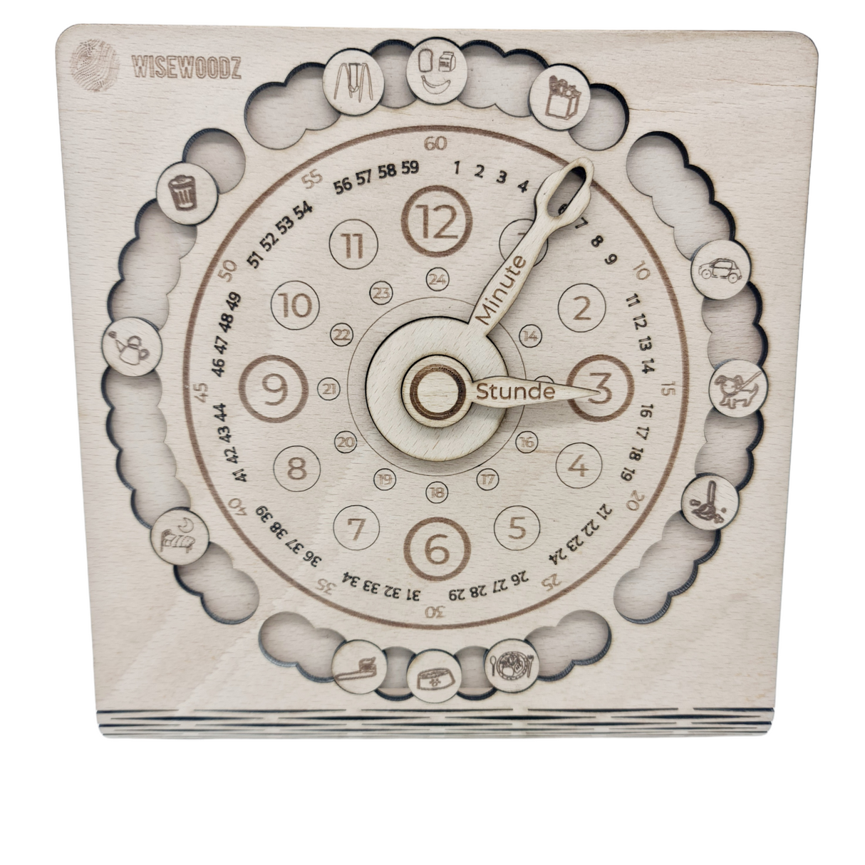 Wisewoodz Uhrzeit und Routine Lernbrett