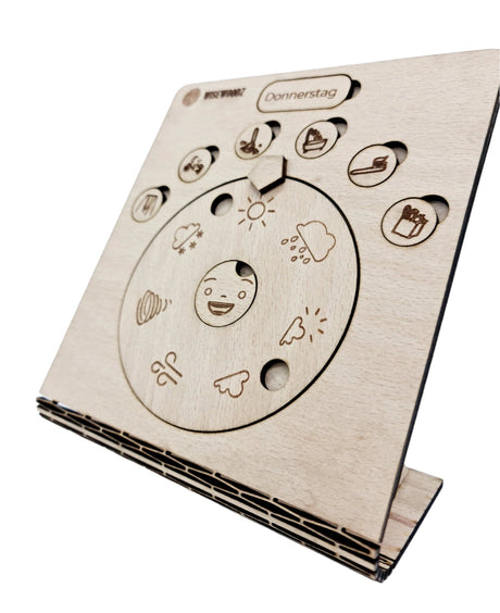 Mini-Tagesplaner für kleine Kinder mit Tagen, Gefühlen, Wetter und Routinen