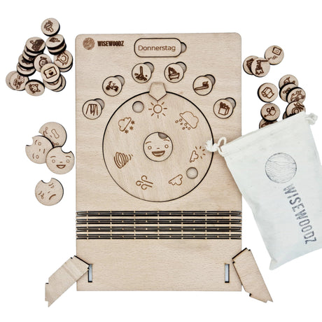 Mini-Tagesplaner für kleine Kinder mit Tagen, Gefühlen, Wetter und Routinen