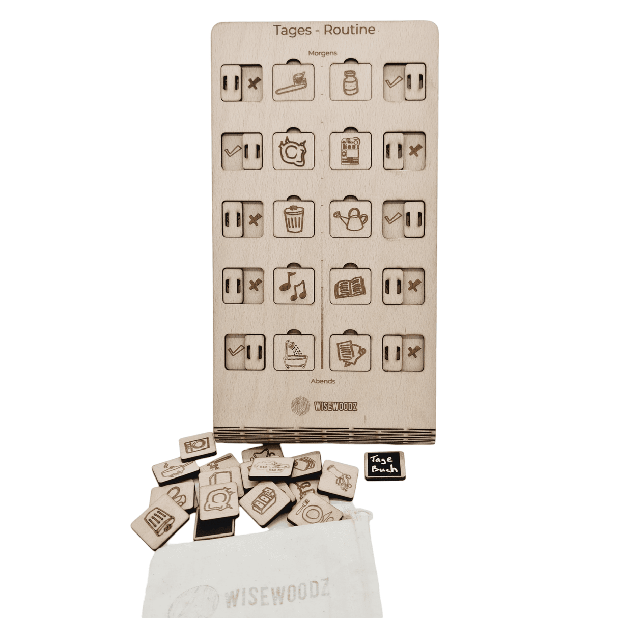 Aufgaben- und Routine planer für Kinder aus Holz