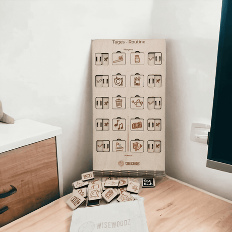 Aufgaben- und Routine planer für Kinder aus Holz