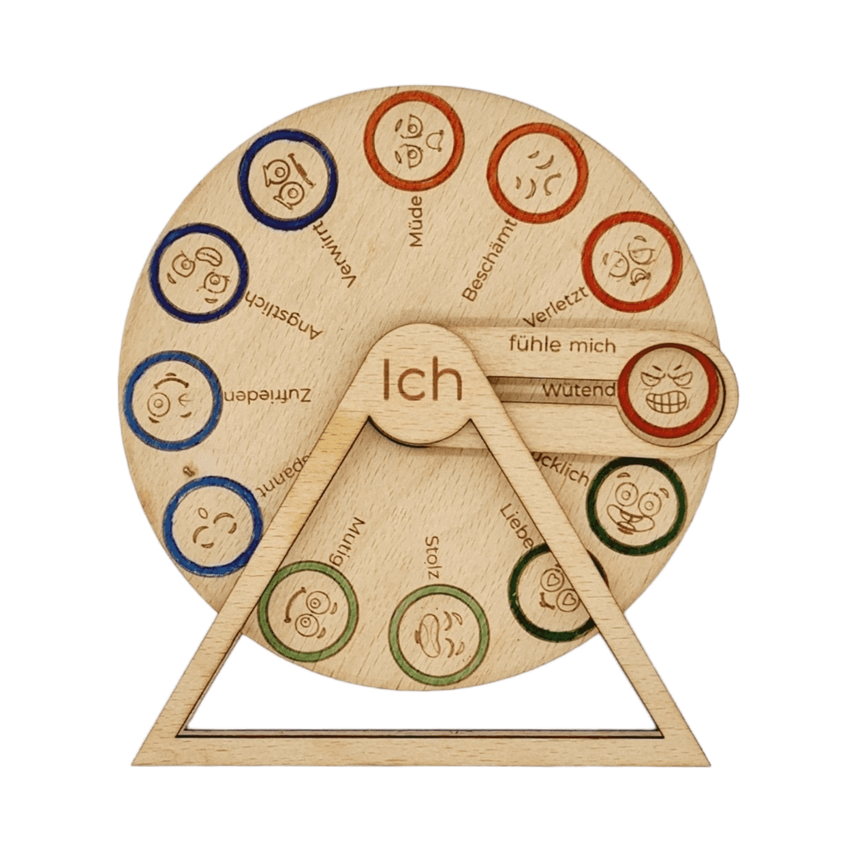 hölzernes Emotionenrad für Kinder zum Lernen und Ausdrücken ihrer Gefühle
