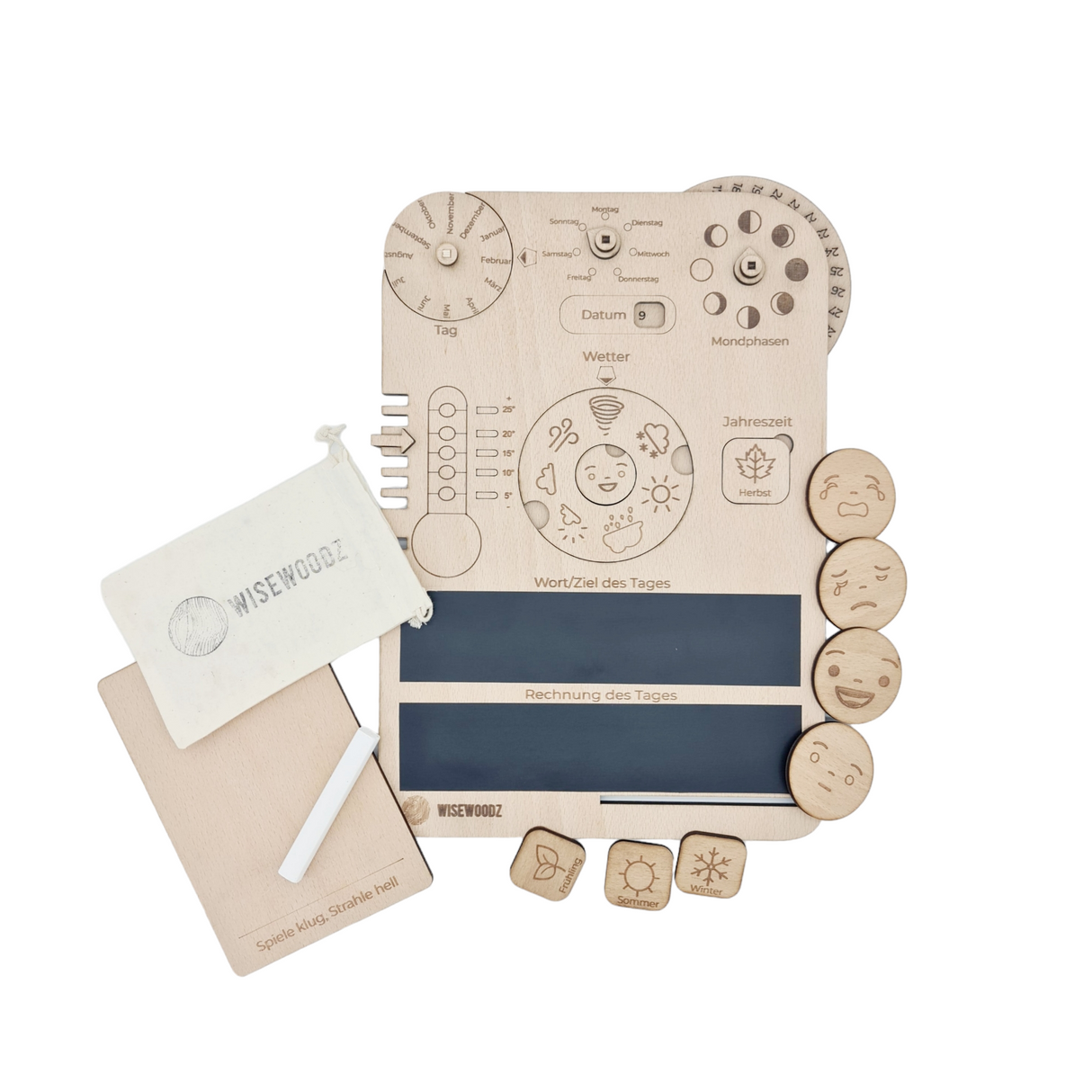 Mein Tag - Montessori Lerntafel und Tagestafel aus Holz