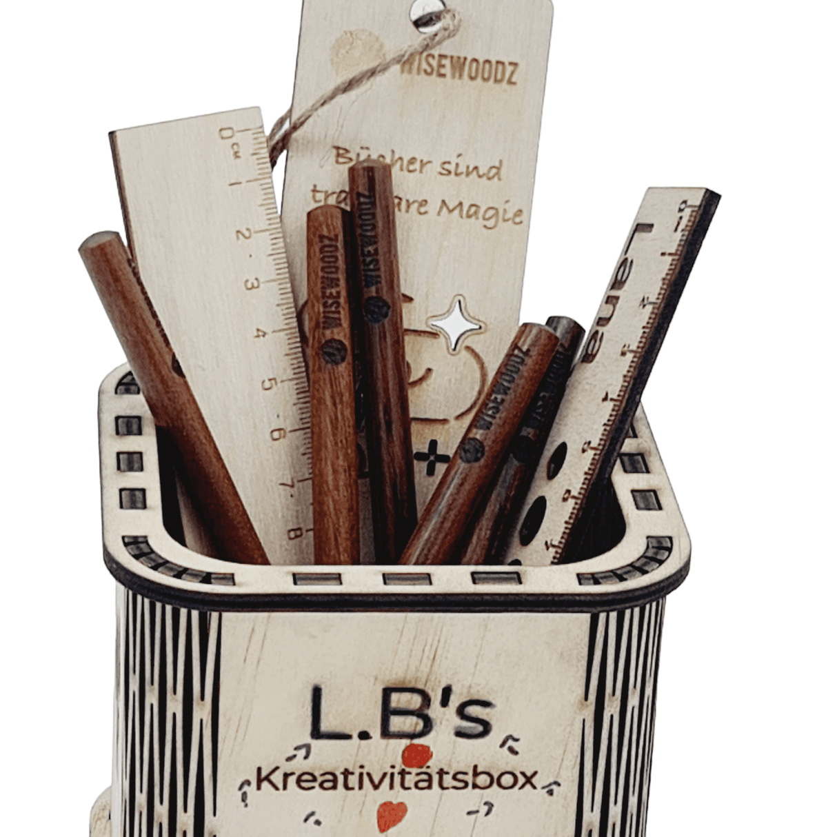 Wisewoodz Schreibwarenbox mit Gravur