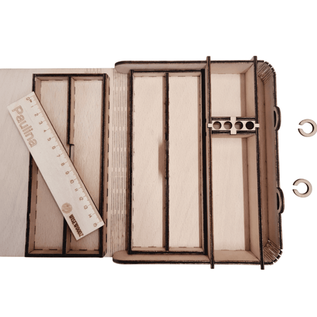 Holz Schreibwaren und Federtasche mit Gravur für Kinder