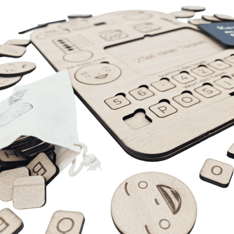 Kinder Tagesplaner aus Holz mit Zielen, Wetter, Jahreszeiten, Matheaufgaben, Wörter lernen und mehr