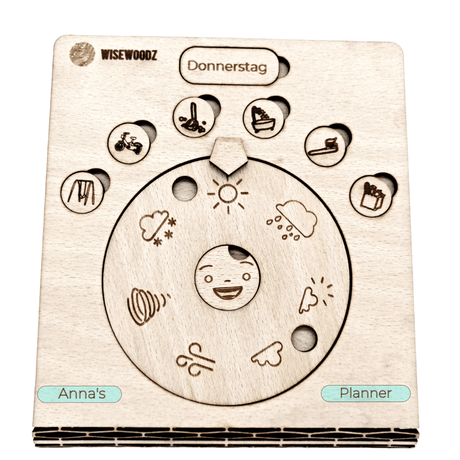 Mini-Tagesplaner für kleine Kinder mit Tagen, Gefühlen, Wetter und Routinen