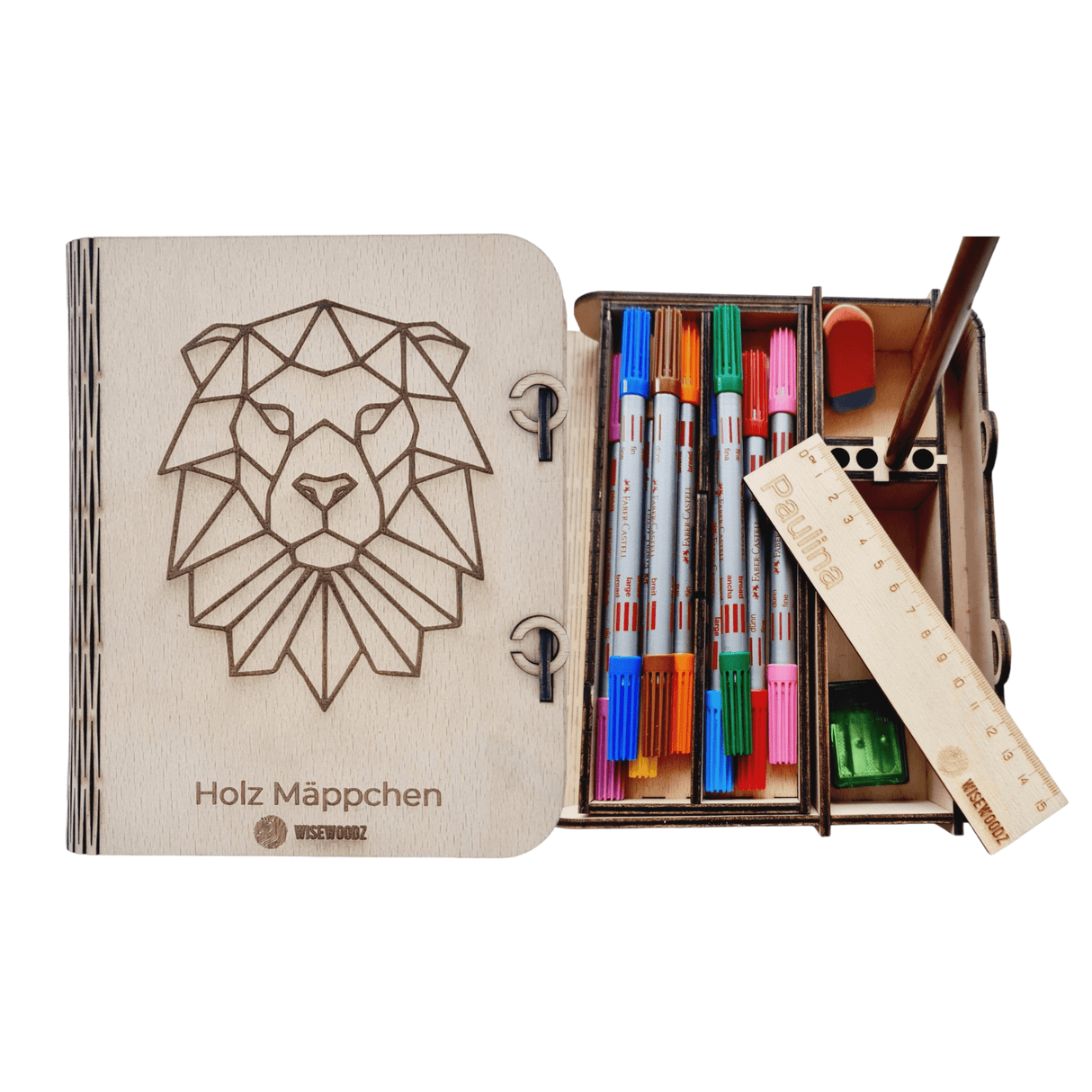 Federmäppchen aus Holz von wisewoodz, entworfen in Deutschland