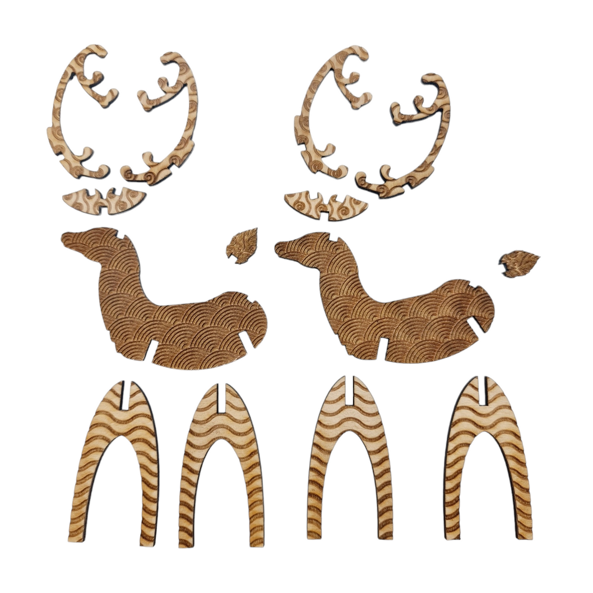 Wisewoodz Gravierter Rentier-Dekoration x 2: Festlicher Hingucker! 🦌🎄