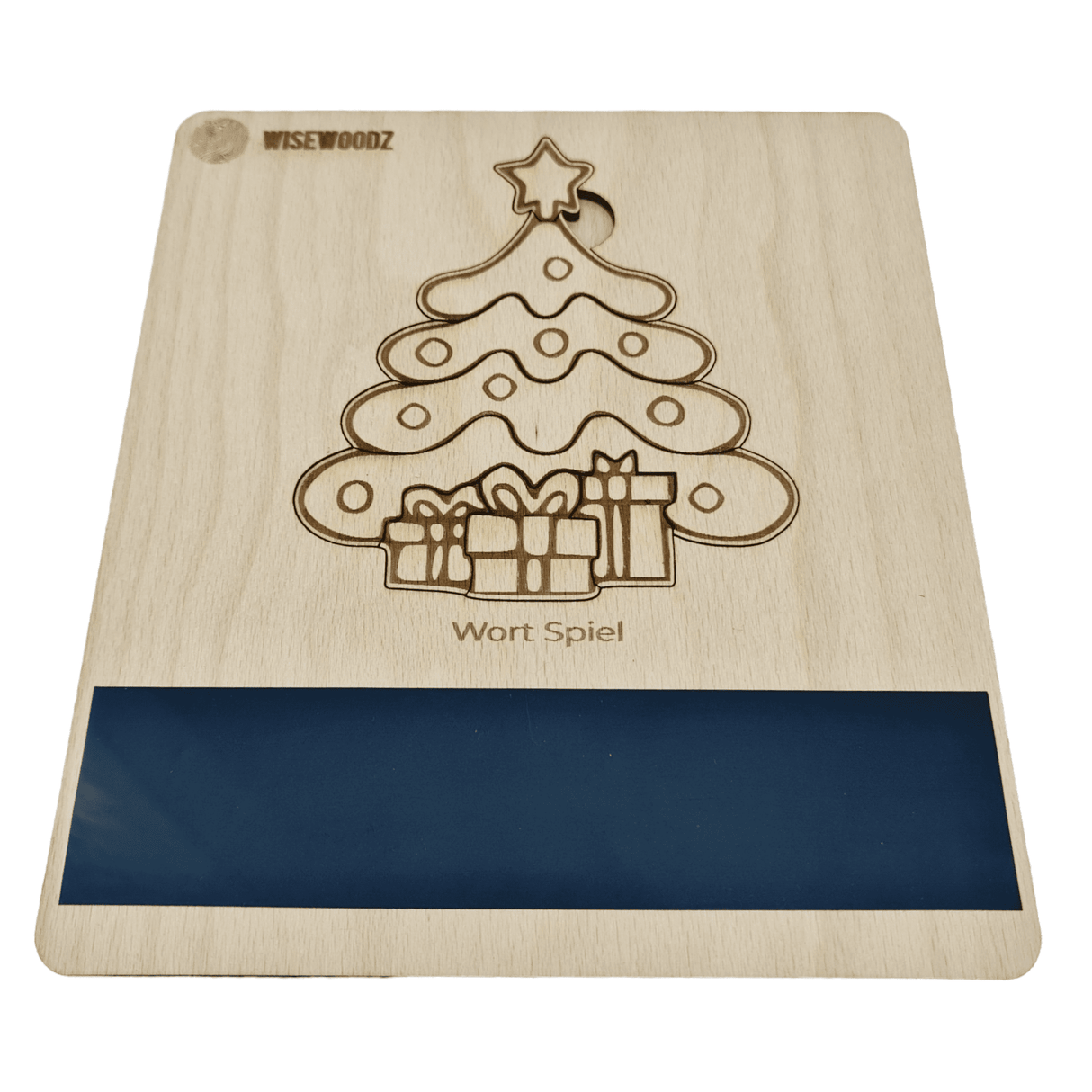 Wisewoodz Weihnachten Wort, Rechtschreibung Holzspiel