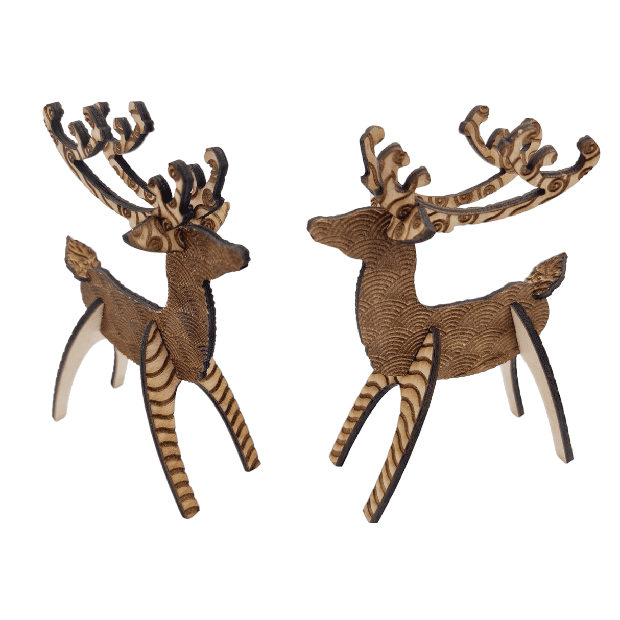 Wisewoodz Gravierter Rentier-Dekoration x 2: Festlicher Hingucker! 🦌🎄