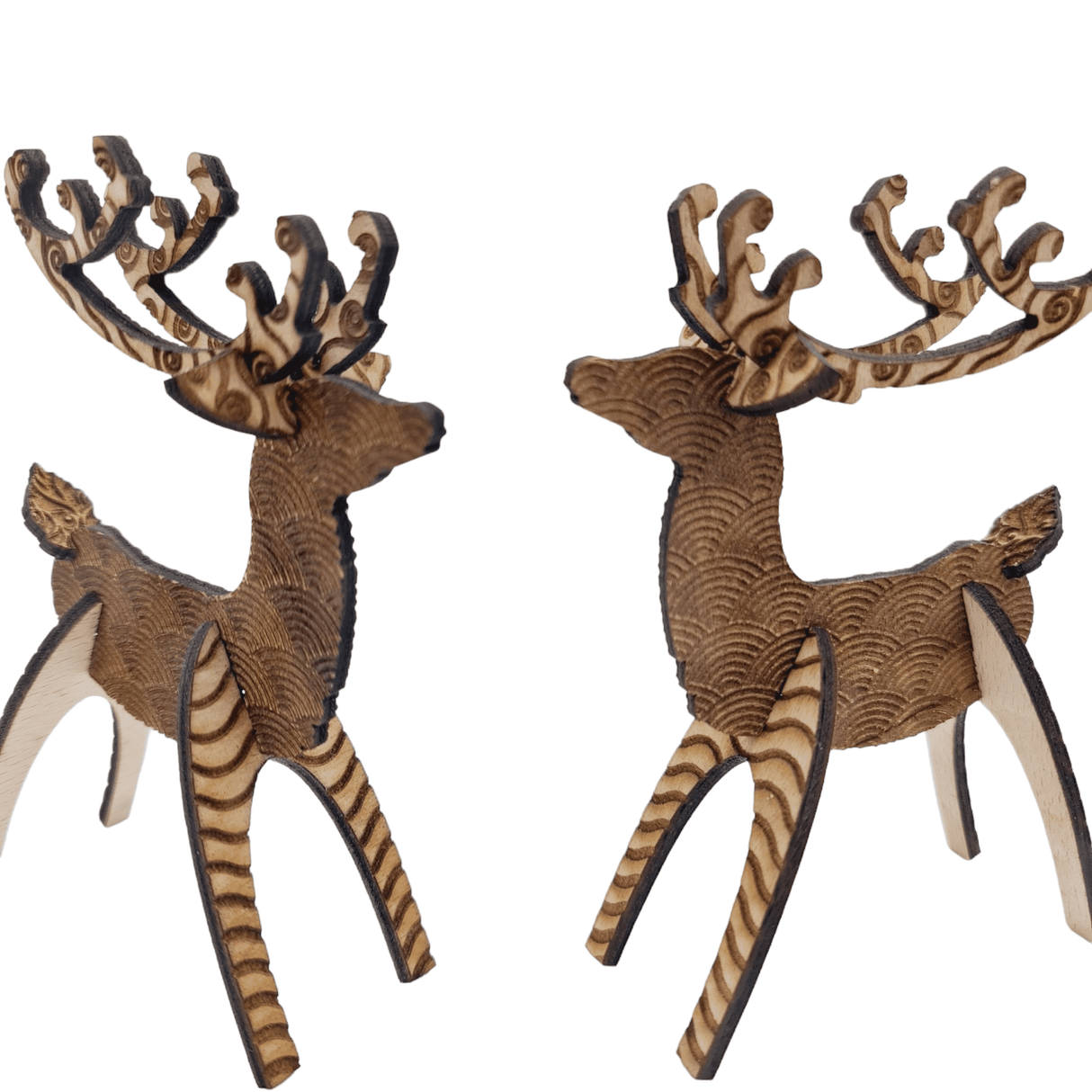 Wisewoodz Gravierter Rentier-Dekoration x 2: Festlicher Hingucker! 🦌🎄