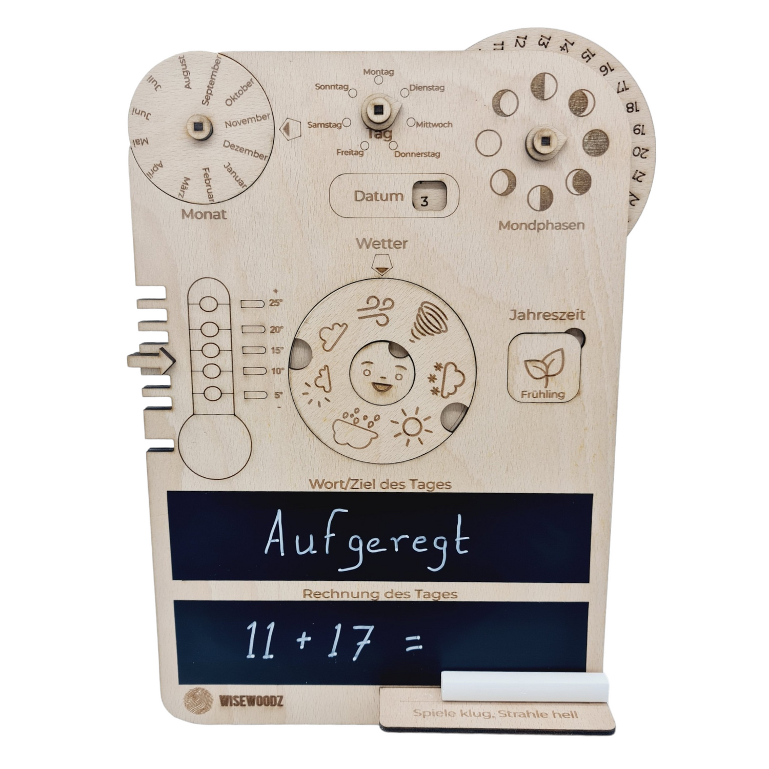 Mein Tag - Montessori Lerntafel und Tagestafel aus Holz