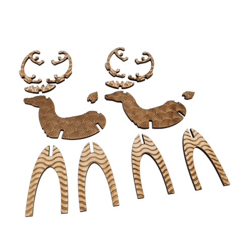 Wisewoodz Gravierter Rentier-Dekoration x 2: Festlicher Hingucker! 🦌🎄