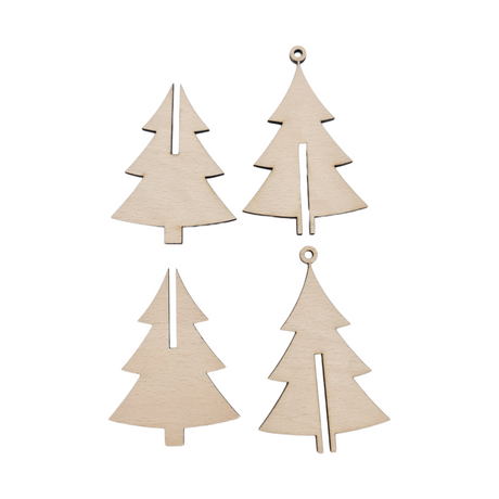 Wisewoodz 3D Weihnachtsbaum-Anhänger x 2: Festlicher Holz-Zauber! 🎄